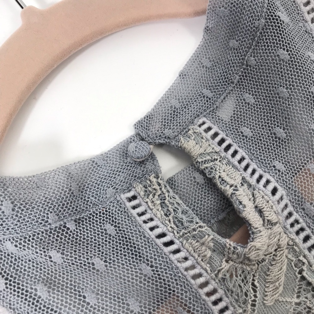 Free People Maisie Lace Tunic Top Blue Sleeveless - Picture 7 of 8